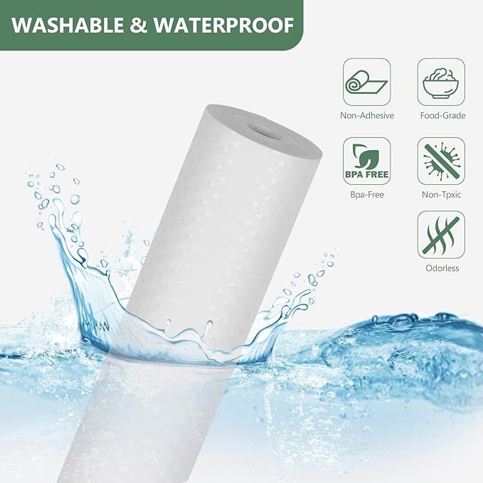 Shelf Liners, Non-Adhesive Drawer Liner, Waterproof & Oil-Proof Kitchen Cabinet Cupboard Liner Plastic EVA Material BPA Free Fridge Liner Mats Paper Protector for Shelves (White/12in x 240in)