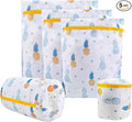 Mesh Laundry Bag, Durable Laundry Bags with Premium Zipper, 5-Piece Washing Machine Wash Bags for Delicates Blouse, Hosiery, Baby Clothes, Travel Organization Bag (Pineapple)
