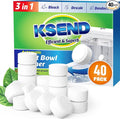 Toilet Bowl Cleaner Tablets - 40 PCS Automatic Bleach Toilet Cleaner Tablets, Slow-Releasing Deodorizing & Descaling, Powerful Bathroom Tank Cleaner