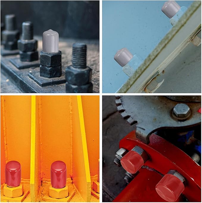 uxcell 20pcs Rubber End Caps 12.5mm(1/2 inch) ID Vinyl Round Tube Bolt Cap Cover Thread Protectors White