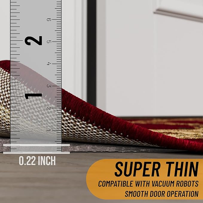 Ottomanson 3' x 12' Non-Slip Rug Pad Gripper 1/4 Inch Thick Dual Surface Felt + Rubber Gripper - Safe for All Floors, Brown