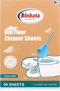 Eco Floor Cleaner Sheets, 60Pcs(Up to 120Load) Plastic Free Hardwood Cleaning Sheets Household Cleaner for Mopping, Safe for Pets & Kids