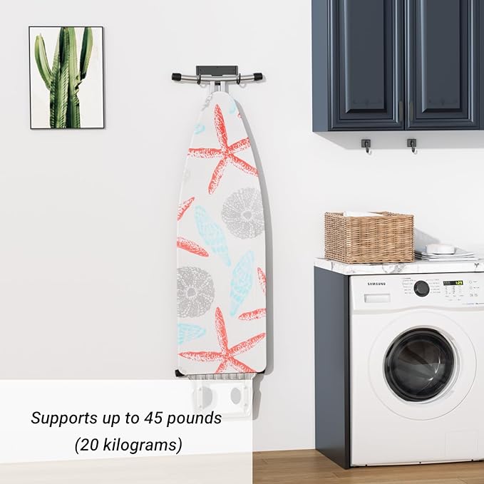ORLESS Ironing Board Holder Wall Mount, Ironing Board Hanger, Iron Board Holder, Small Y or T Leg Iron Board Hook Wall Mount for Laundry Rooms, 6 Inch