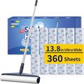 13.8in Large Size Floor Lint Rollers for Pet Hair Extra Sticky 51.2in Long Handle Giant Big Hair Picker Upper from Sticky Mop for Cleaning Dog Cat Hair Animal Fur Removal Roller Couch Bed Sheet Carpet