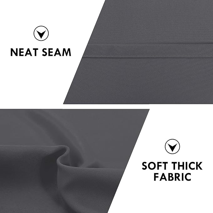 DWCN Blackout Curtains for Bedroom 84 Inch Length 2 Panels Set, Solid Thermal Insulated Energy Saving Rod Pocket Window Treatment Curtains Blackout Drapes (W42 x L84 Inch, Dark Grey)