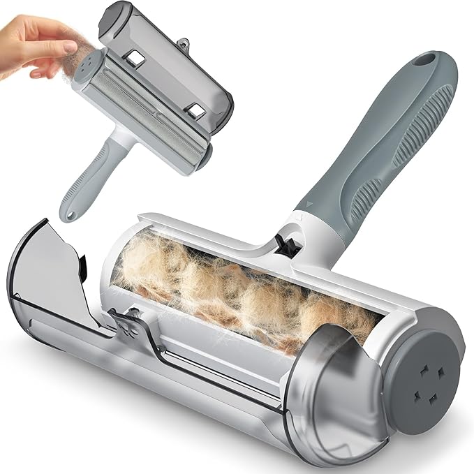 Belife Pet Hair Remover Roller Reusable Lint Roller for Dog and Cat Hair, Multi-Surface Pet Hair Removal Tool for Couch, Furniture, Carpet, Clothes, Bedding (Gray)