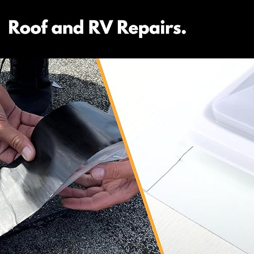 HSS Sealant Tape with MicroSealant - Waterproof Commercial Roofing Tape for Roof and RV Repair - UV- & Weatherproof - Black - 2 inch x 25 feet