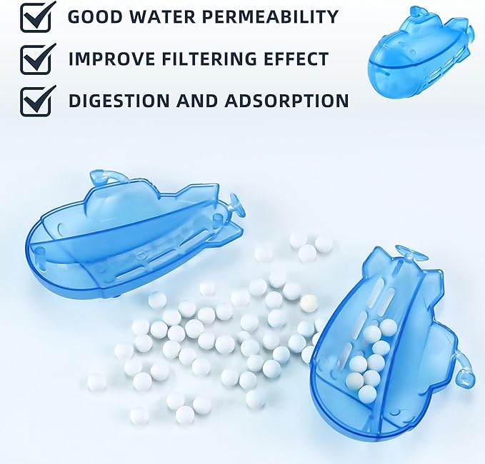 AMI PARTS Humidifier Tank Cleaner for Warm&Cool Most Humidifiers and Fish Tank Humidifier Demineralization Purifie Water Soften Hard Water 18-Pack (Blue, Adorable, Submarine Shape)