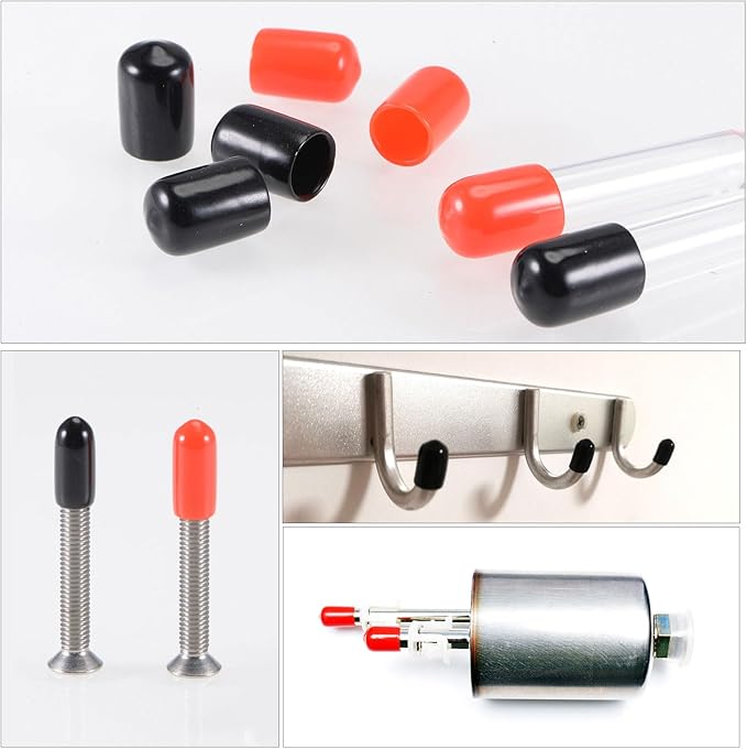 uxcell 20pcs Rubber End Caps 9.5mm(3/8") ID Vinyl PVC Round Tube Bolt Cap Cover Screw Thread Protectors Grey