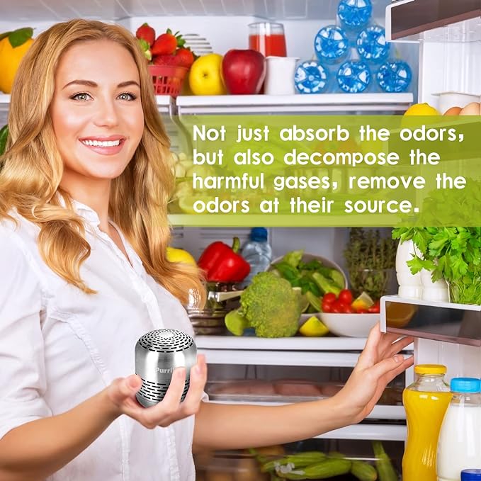 Purriko Refrigerator Deodorizer,Lasts up to 10 Years,Refrigerator Odor Eliminator,Fridge Deodorizer,More Effective Than Baking Soda Bamboo Air Purifying Bags