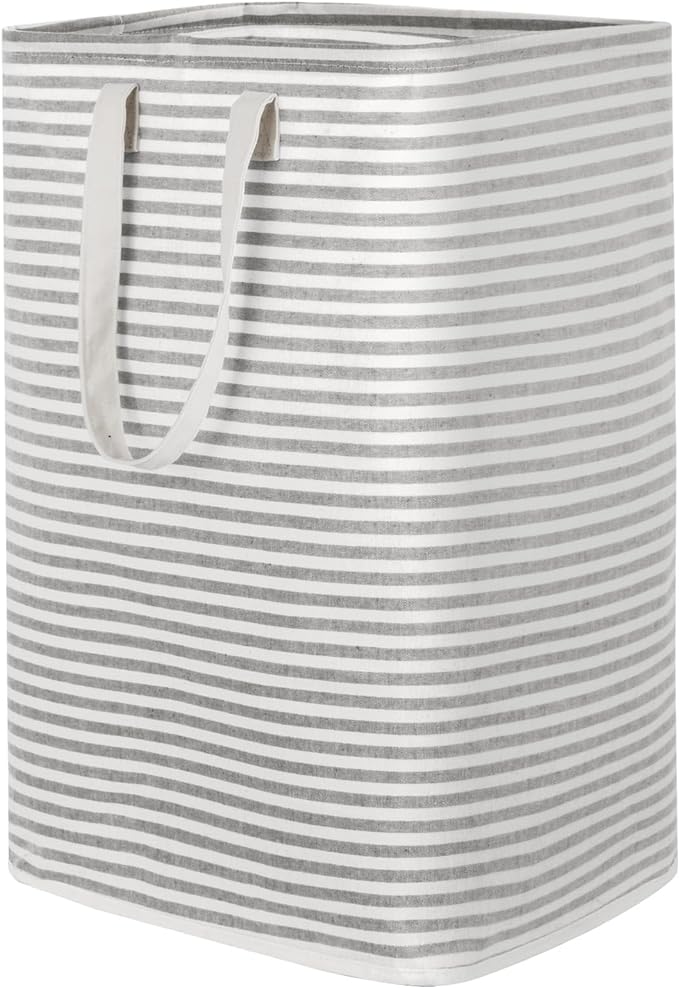 Lifewit Laundry Hamper Large Collapsible Laundry Basket, Freestanding Waterproof Clothes Hamper Storage with Easy Carry Handles for Clothes in Bedroom Bathroom College Dorm for Adults, Gray, 80L