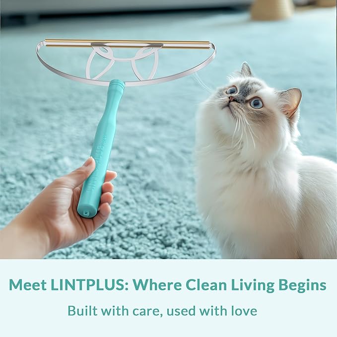 Pet Hair Removal Tool Kit-Max and Pro-by LINTPLUS(Pet Hair Remover),Cat Hair Remover and Carpet Scraper-Easy Dog Hair Remover for Carpeted Stairs & Rugs-Gets Every Hair!