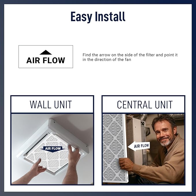 14x18x1 MERV 13 Air Filters, 6-Pack, Actual Size: 13.7" x 17.7" x 0.75", Pleated Design with Enhanced Filter Media for Superior Filtration,Perfect for HVAC, AC & Furnace Systems