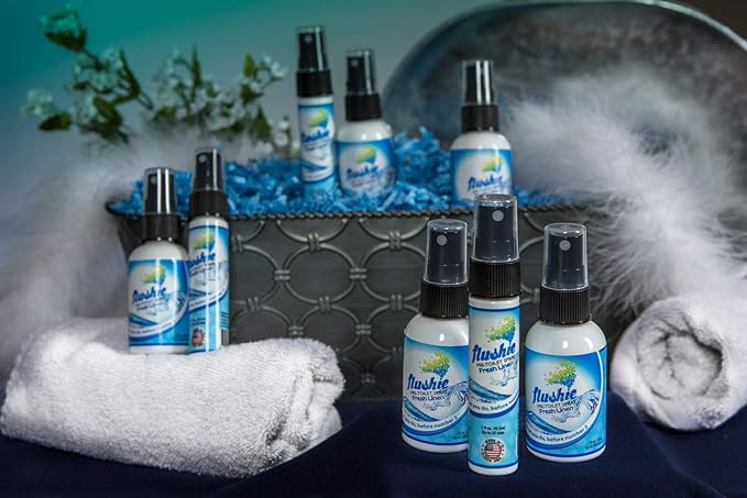 Flushie Pre-Toilet Sprays for Poop Travel Size Toiletries Bathroom Spray for Poop Spray for Toilet Deodorizer Traveling Essentials Poop deodorizer Poop Odor eliminator