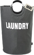 DOKEHOM 160L XX-Large Laundry Basket (7 Colors), Collapsible Laundry Bag, Foldable Laundry Hamper, Folding Washing Bin (Dark Grey, XXL)