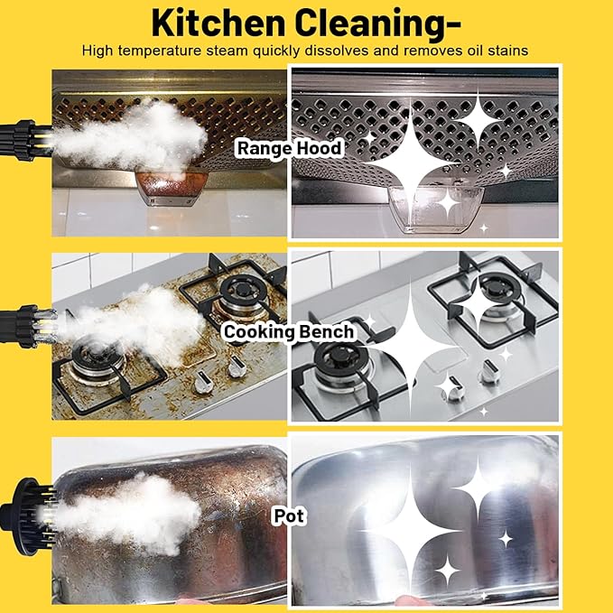 Steam Cleaners, 2500W High Pressure Steamer for Cleaning, Handheld Portable Steam Cleaner, 15s Fast Heat-Up & 42.3oz Tank, Steamer Cleaner for Home, Car, Kitchen, Bathroom, Floor, Grout, Tile