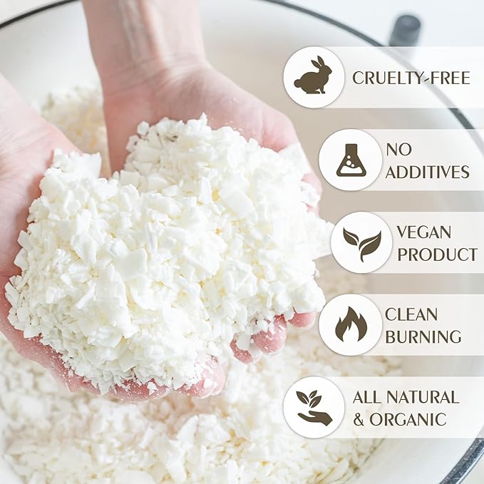 Soy Wax Flakes, Waxcanpy Natural Candle Wax, Organic Soy Wax for Candle Making from Farm, No Additives, Harmless and Pure (40lb)