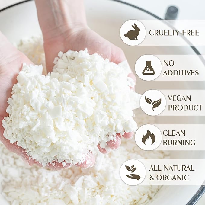 Soy Wax Flakes, Waxcanpy Natural Candle Wax, Organic Soy Wax for Candle Making from Farm, No Additives, Harmless and Pure (2lb)