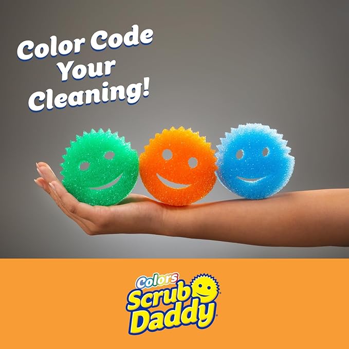 Scrub Daddy Scratch-Free Multipurpose Kitchen Sponges - Bulk Dish Sponges for Kitchen, Bathroom, Household Cleaning & More - Made with BPA-Free Polymer Foam (7 Count)