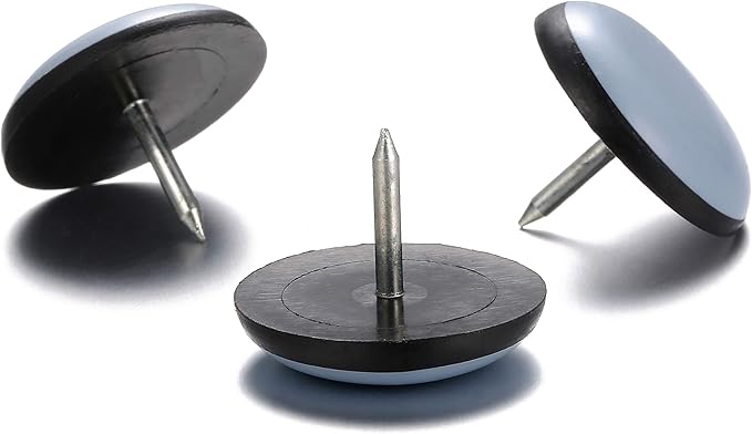 3/4“ Nail on Furniture Sliders (24 Pack) - Furnigear Heavy Duty PTFE (Teflon) Chair Leg Slider Glide Wooden Furniture Movers Move Your Furniture Easily & Safety - Best Floor Protector