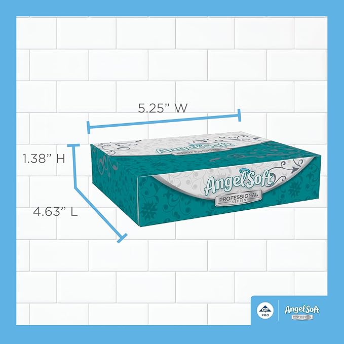 Georgia-Pacific Angel Soft Professional Series 2-Ply Facial Tissue (48550), 50 Sheets Per Box, 60 Tissue Flat Boxes Per Bulk Case