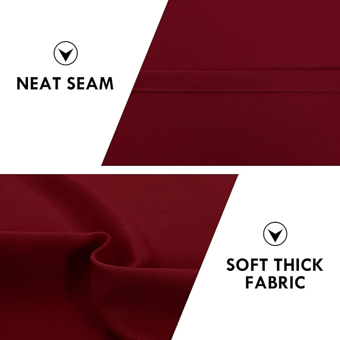 DWCN Christmas Burgundy Room Darkening Blackout Curtains - Thermal Insulated Privacy Energy Saving Window Curtain Drapes 52 x 54 inch Length, Set of 2 Bedroom Living Room Curtains
