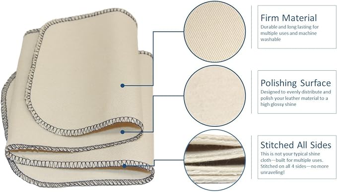 FeetPeople Premium Professional Shine Cloth, 20 Inch x 5 Inch, 6 Cloths
