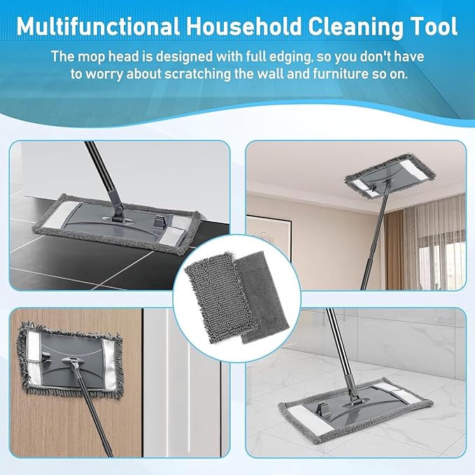 Wall Cleaner Mop Replacement Head, 2 Pack Chenille Reusable Dust Mop Pads for Wall Washer Floor Cleaning, Fit ASIN B0DG4LV7SJ