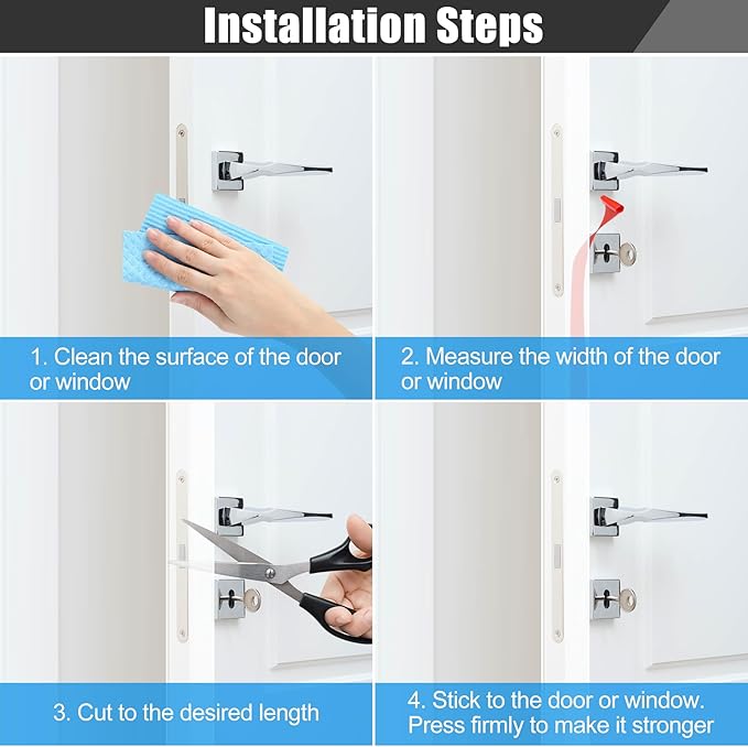 Draft Seal Tape for Doors and Windows 2 in x 20 Ft Silicone Weather Stripping Extra Thick 2mm Door Seal Strip with Strong Adhesive Draft Insulation Stopper Side Seal - Clear