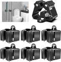 3-H Stainless Steel Broom Holder Wall Mount 6-Pack- Heavy Duty Mop Organizer, Wall Mounted Broom Storage with Secure Mounting for Kitchen Laundry Garage Bathroom (Space Saving)