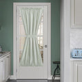 NICETOWN Sage Green Window Curtains Linen Blended, Privacy French Door Curtains Thermal Insulated Covering for Patio Glass Front with Tieback, W52 x L72 inch, 1 Panel