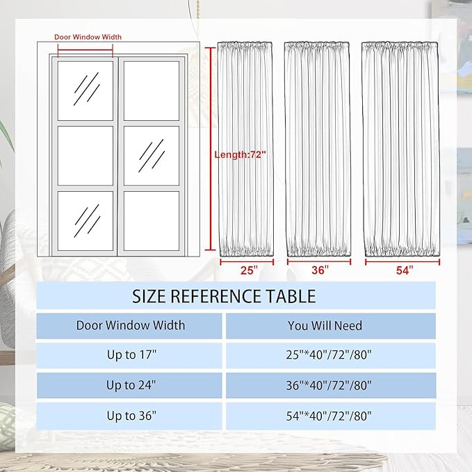DWCN French Door Curtains – Rod Pocket Thermal Blackout Curtain for Window/Patio Doors/Doorways/Classroom/Kitchen for Privacy, 25W by 72L Inches, 1 Panel with Tieback, Dry Rose