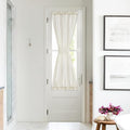 NICETOWN Linen Blend Small Window Curtains for Classroom Kitchen Cafe Basement Easy Installed Door Window Curtain for Privacy, Light Filtering Tie Up Shade, 1 Panel, W26 x L50 inches Long, Linen