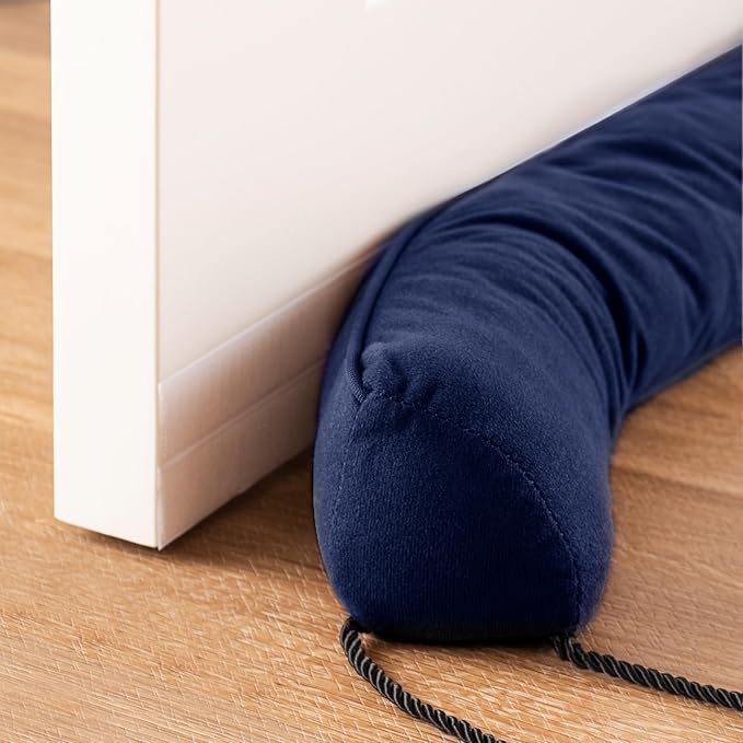 Sunolga 38" Door Draft Stopper Blocks Hot and Cold Air with Removable Washable Cover for Gaps Up to 3", All-Season Seal for Noise, Door Sweep for Bottom of Door and Window, Home Essentials, Blue