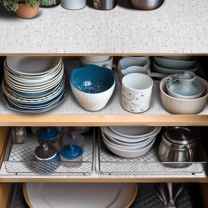 12 x 120 Inch Shelf Liner Non Adhesive Drawer Liner, Waterproof Shelf Liner Durable Anti-Slip for Kitchen Cabinets Shelf Liners for Kitchen Cabinets