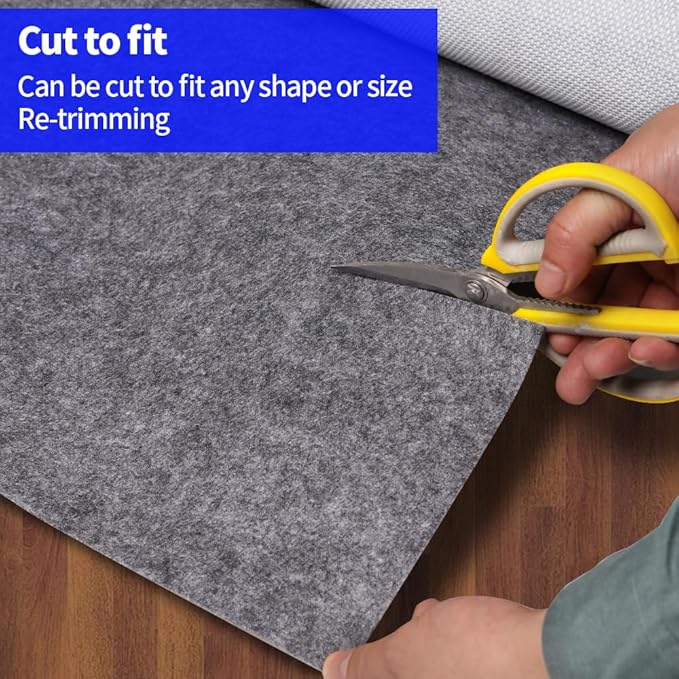 100% Waterproof Non-Slip Rug Pad 8x10 for Large Area Rugs Durable Felt Floor Protection pad for All Floors, Suitable for Cutting. Rug Pads Keep Rugs in Place and Provide Cushioning