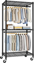 FUTASSI Heavy-Duty Portable Closet, 30"W x 14"D x 76"H, Black, Carbon Steel