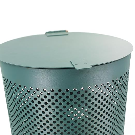 ZERO WASTE USA - Round Outdoor 10 Gallon Dog Waste Station Waste Can Replacement - 100% Rust-Free, Powder-Coated, Commercial Grade Aluminum. 10-Year Warranty (Matte Green)