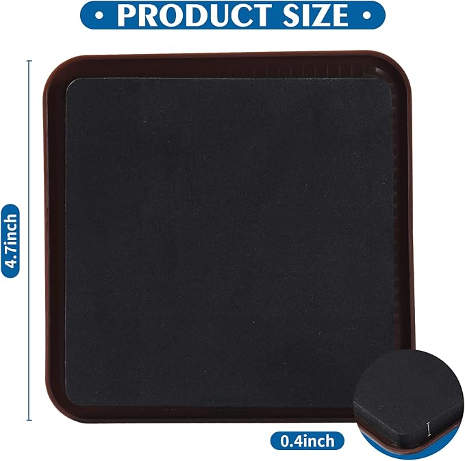 Furniture Sliders, 8pcs 4.7 inch Square Furniture Moving Kits Carpet Sliders for Moving Furniture, Heavy Duty Furniture Movers - Protect The Surface of Carpet, Easily Move Any Items!