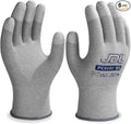 JDL ESD Work Gloves, Anti-Static Gloves for PC Building, 6 pairs, Computer Installation & Repair, High Resistance Carbon Fiber Gloves, Large