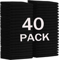 MRD's Home 12" x 12" Black Microfiber Cleaning Cloth,40Pack Multi-Purpose Reusable Cleaning Cloth Wipes Rags,Lint Free,Scratch & Streak-Free Cloth Black Microfiber Towels for Car House Wash