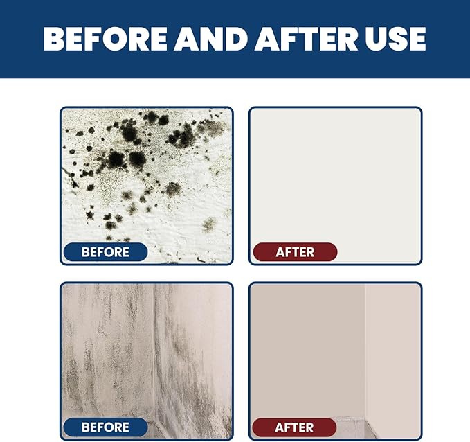 Mould Cleaner Spray Powerful Foam Cleaning Spray | Multi-Surface Fast-Acting Stain Remover for Kitchen, Bathroom, Wall and Tile Cleaning, No Scrubbing Required (3, 2.04oz*3)