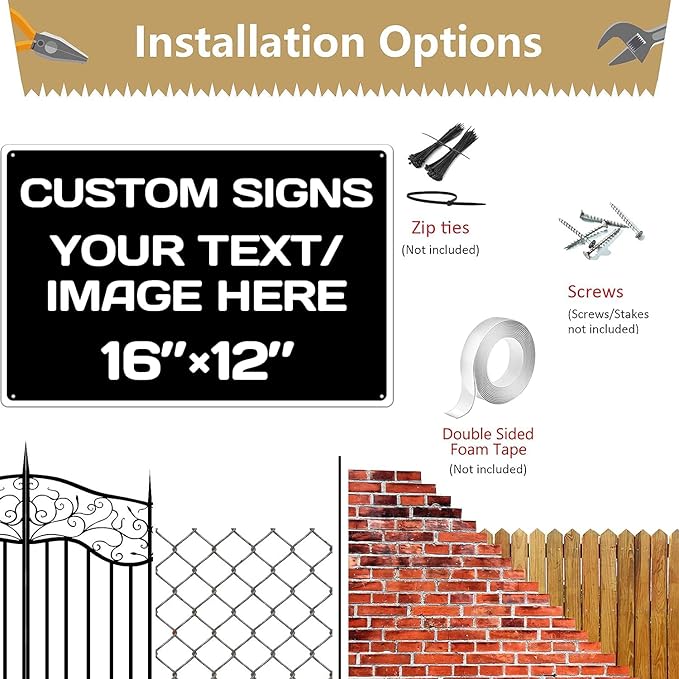 custom signs personalized,Aluminum Weatherproof Metal Sign,Multiple Sizes Custom Personalized Text And picture Here, Black White Traffic Regulation Horizontal Street Signs ,hazard sign,garden