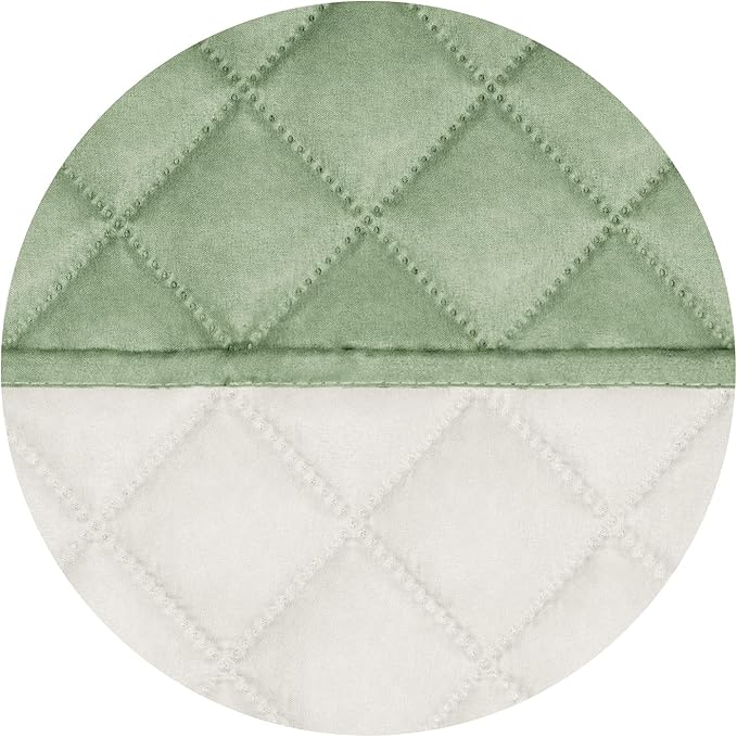 PureFit Reversible Quilted Sofa Cover, Water Resistant Slipcover Furniture Protector, Washable Couch Cover with Non Slip and Elastic Straps for Kids, Dogs, Pets (Loveseat, Sage Green/Ivory)