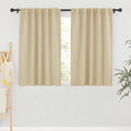 RYB HOME Room Darkening Curtains - Back Tab Haning Top, Sunlights Block Privacy Curtains Kitchen Drapes for Dining Sitting Room Home Office Kids Playroom, 42 x 54, Biscotti Beige, 2 Panels
