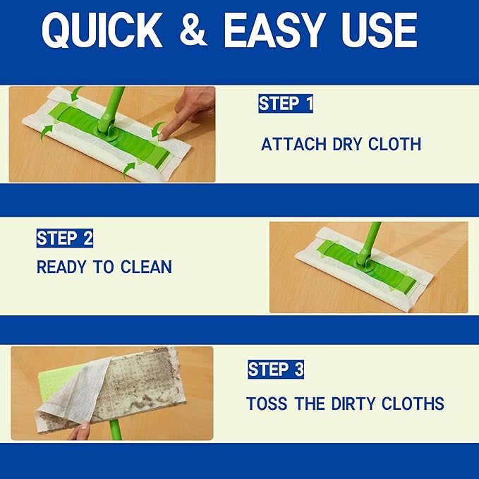 Dry Sweeping Cloths Disposable Mop Refills Floor Dust Mop Pad, Floor Cloth Refills for Swiffer Standard Sweeper, Pack of 160