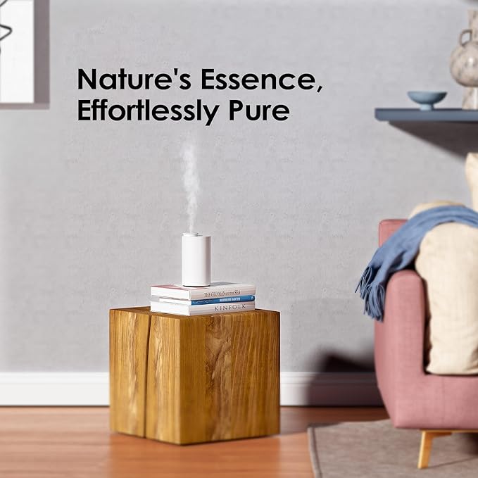 Waterless Diffuser for Essential Oil, Battery Operated Nebulizer, 0.7 Fl.Oz./ 20mL Capacity, Mini Scent Air Machine, 3 Countdown Timers & 3 Mist Levels for Home, Room, Car, Office - AN6 Cold Gray