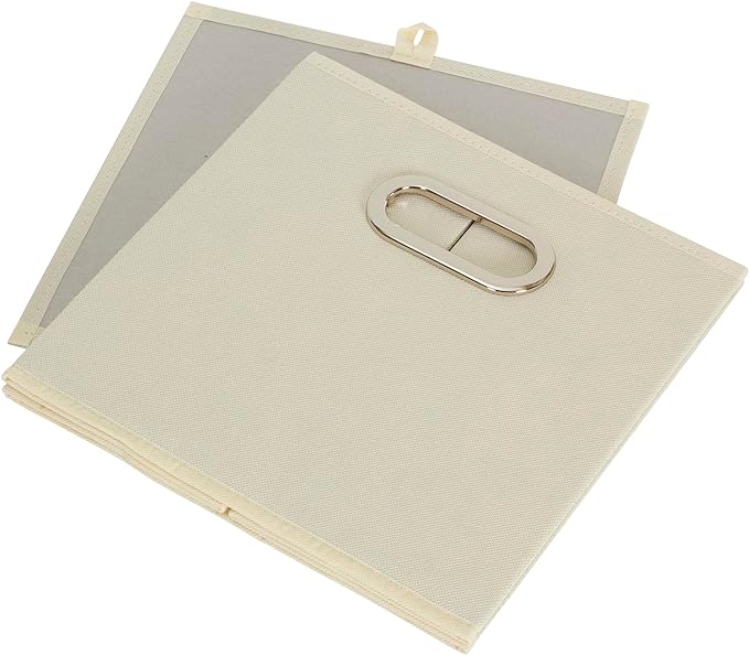 Household Essentials 82-1 Foldable Fabric Storage Bins | Set of 6 Cubby Cubes with Handles | Natural (Pack of 6)
