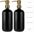 Emerson Essentials Soap Dispensers, Dish Soap Set for Kitchen, Farmhouse Bathroom Set, Hand Soap Dispenser | Glass Soap Dispenser with Pump and Labels, 16 Oz, 2 Pack