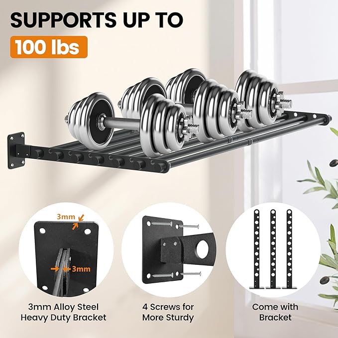 Wall Mounted Clothes Drying Rack 57 Inch – Foldable Laundry Drying Rack for Wall Mount, Space Saving Indoor Drying Rack for Clothes, Compact & Sturdy Design